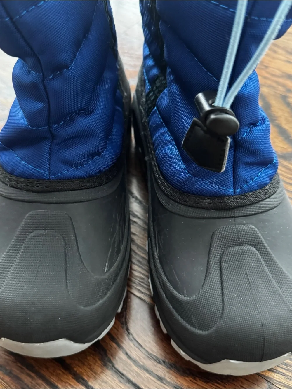 Zella Kids' Insulated Blue Quilted Snow Boots with Black Lower